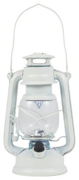 Indoor/Outdoor White Hurricane Lantern, Cool White LED Lights
