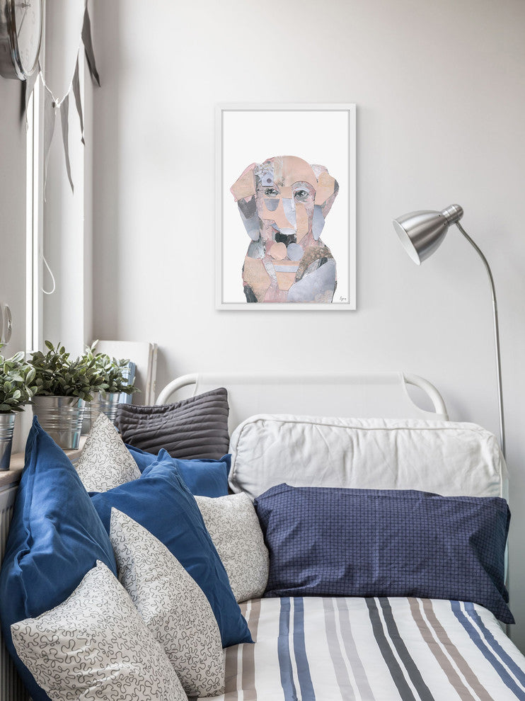 "El Perro Rosa" Framed Painting Print, 24"x36"