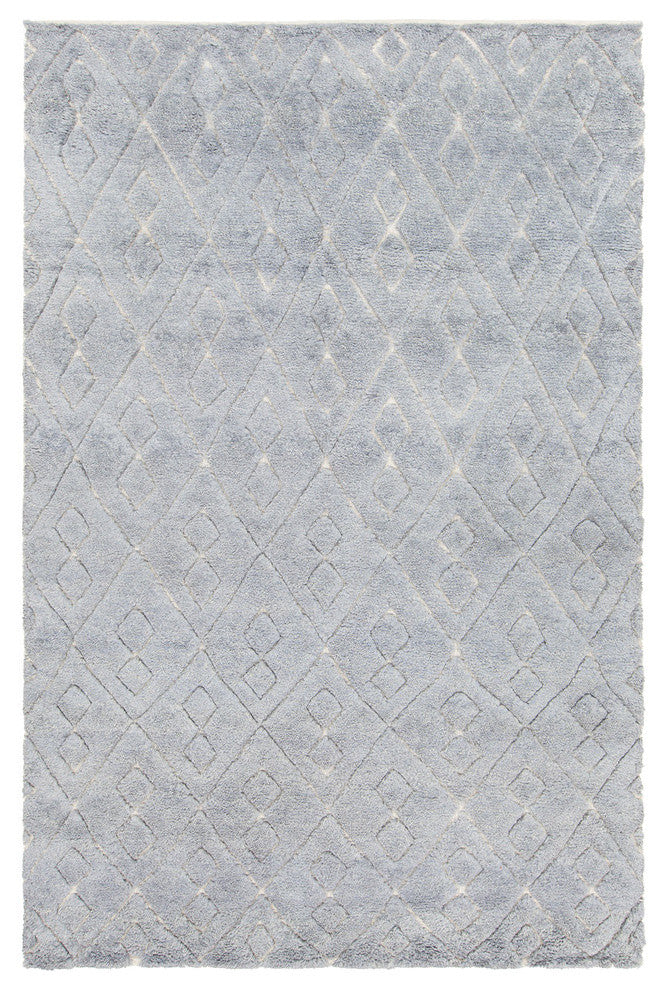Catalina Hand Knotted Rectangle Area Rug, 5' x 7'1/2", Blue