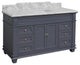 Elizabeth 60" Bathroom Vanity, Base: Marine Gray, Top: Carrara Marble, Single Vanity