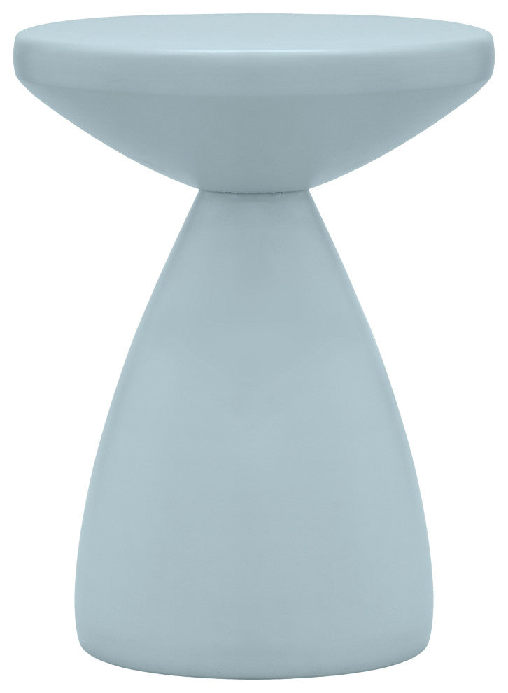 Anika Iron End / Side Table, Light Blue