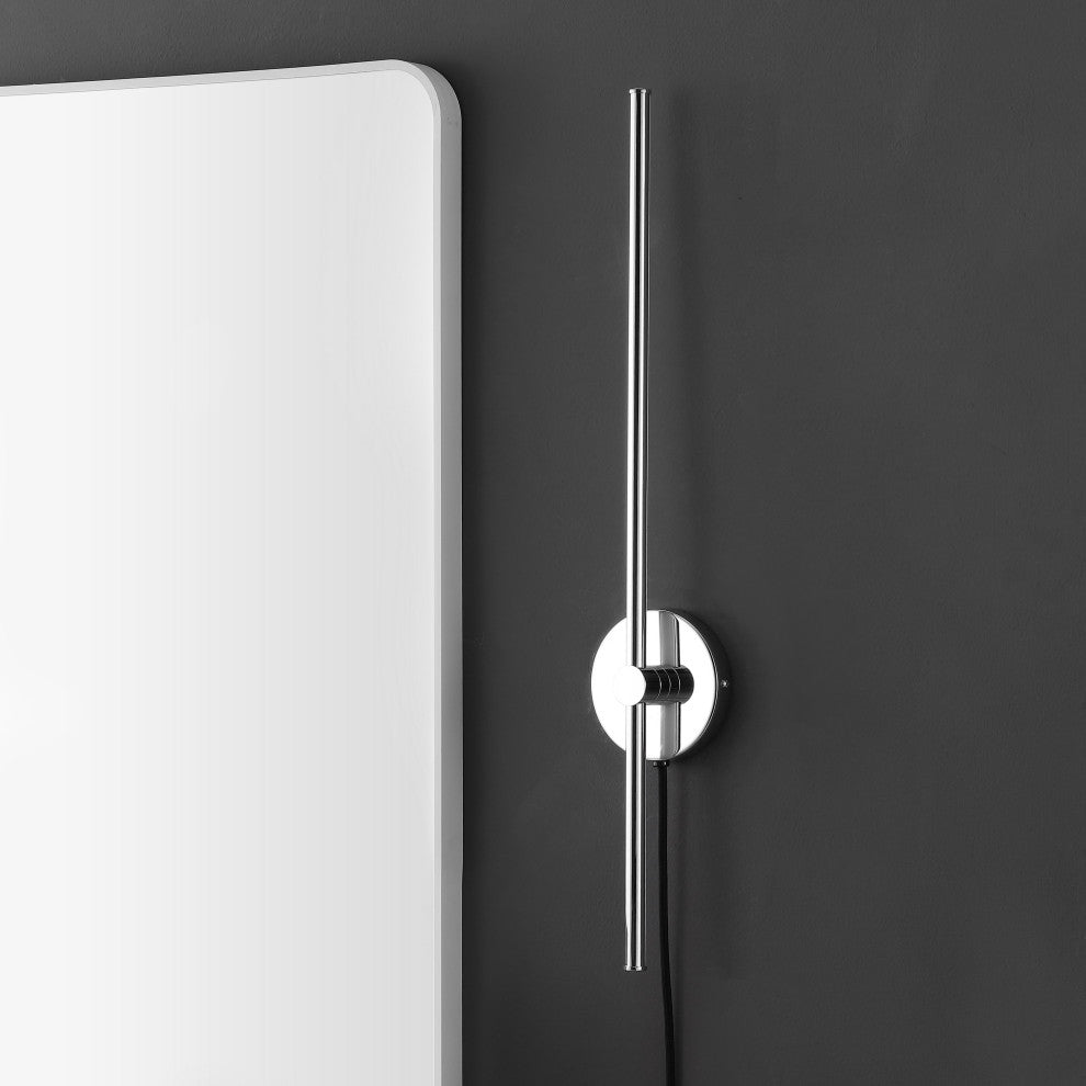 1-Light Modern Minimalist Iron Adjustable Bar Integrated LED Plug-In Sconce