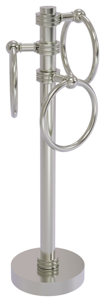 Vanity Top 3 Towel Ring with Dotted Accents, Satin Nickel