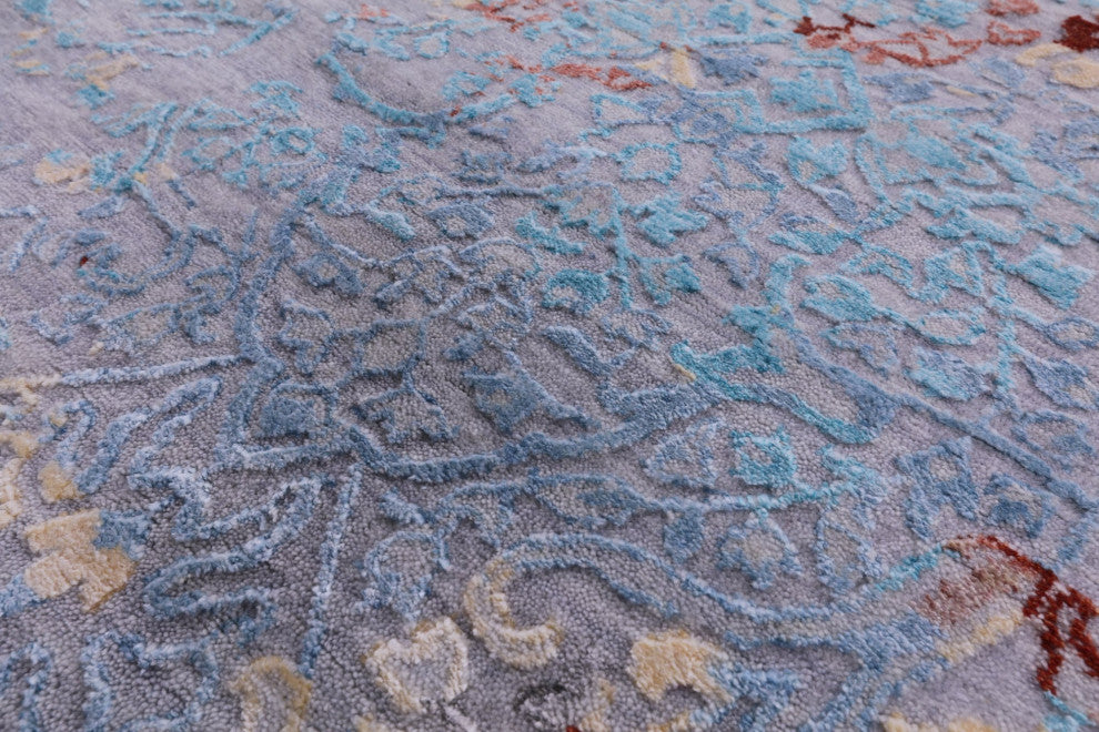 Modern Wool and Silk Handmade Rug 8' 0" X 10' 1" Q9247