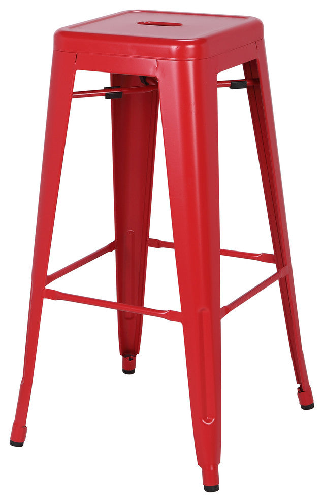 Highland Commercial Grade Barstool,  Frosted Red (Set of 4)