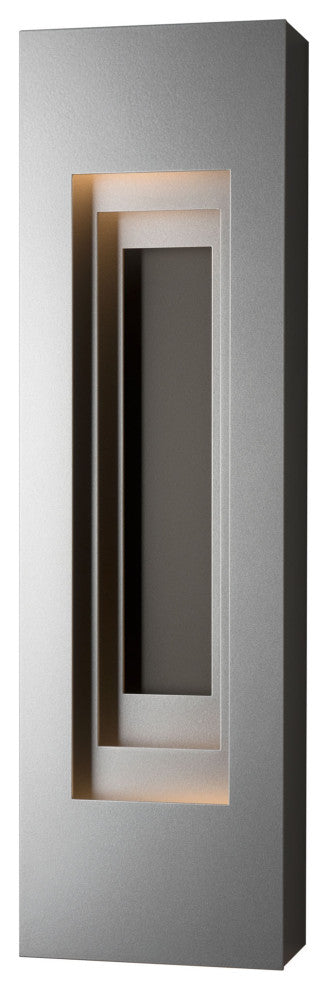 Procession Small Outdoor Sconce, Coastal Burnished Steel, Coastal Black Accent