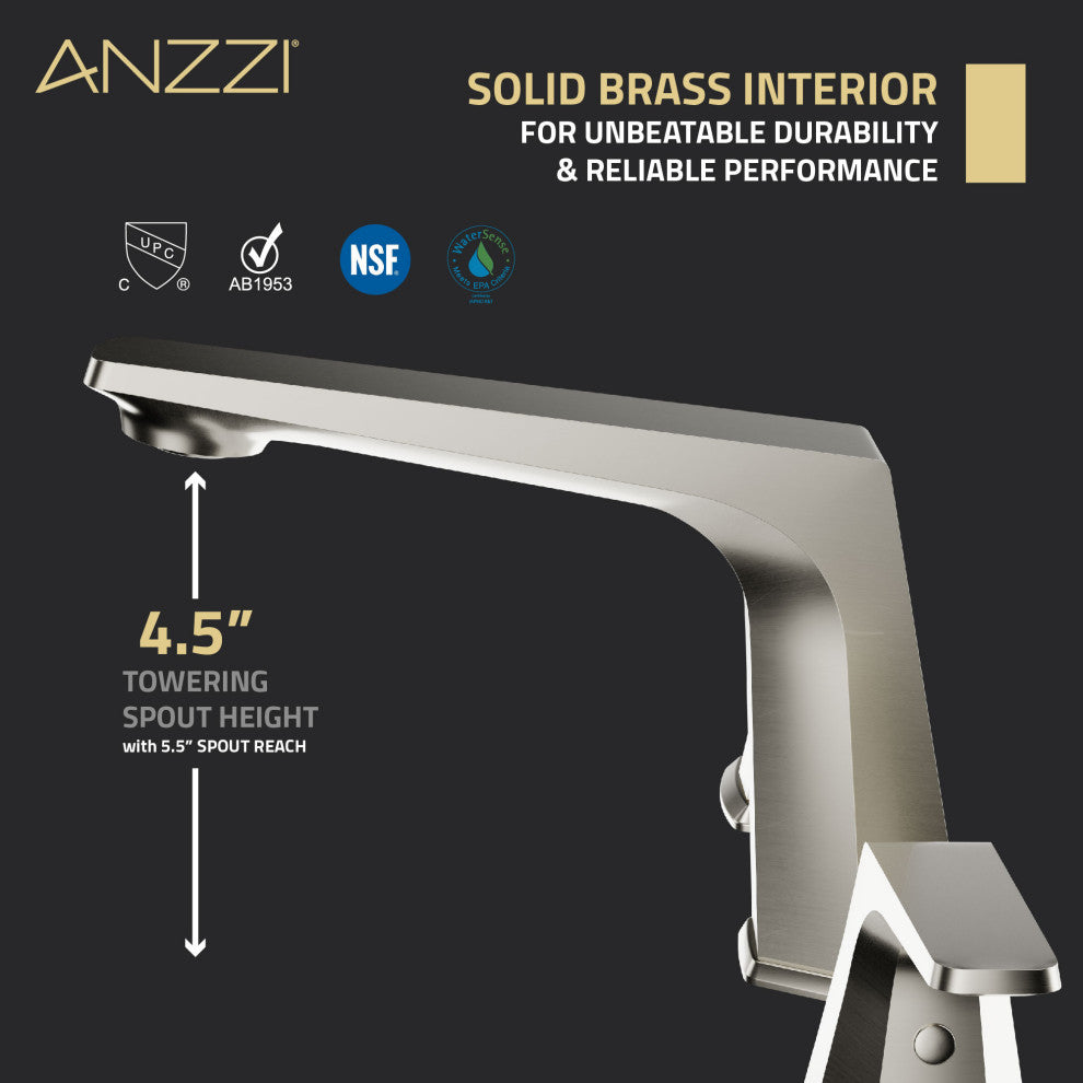 2-Handle 3-Hole Widespread Bathroom Faucet, Brushed Nickel