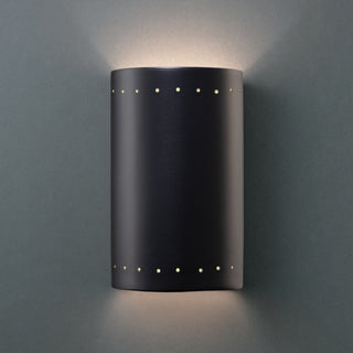 Ambiance Small Cylinder, Open Top/Bottom Wall Sconce, Matte Black, Dedicated LED