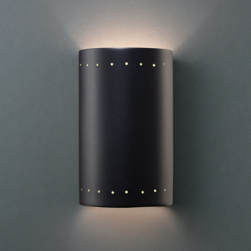 Ambiance Small Cylinder, Open Top/Bottom Wall Sconce, Matte Black, Dedicated LED