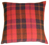 Pillow Decor, Contemporary Plaid 20"x20" Throw Pillow, Red