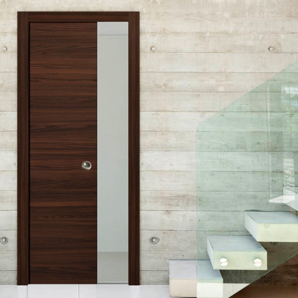 Sliding Pocket Door 28 x 80 & Hardware Frames | Planum 0010 Chocolate Ash