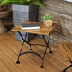 Sunnydaze European 20" Square Chestnut Folding Square Side Table, Brown