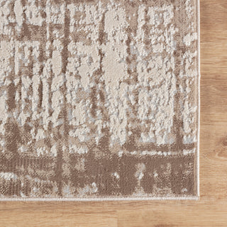 High-Low Kinsley Ivory/Brown Rug, Ivory, 8'9"x11'10"