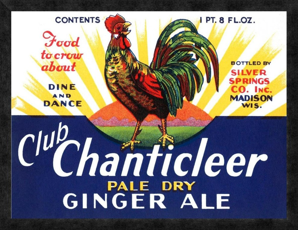 "Club Chanticleer Pale Dry Ginger Ale"  by Vintage Booze Labels, 32x25"