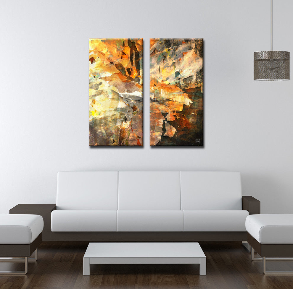 Abstract ABS I, Canvas Wall Art, 24"x12" 2-Panels