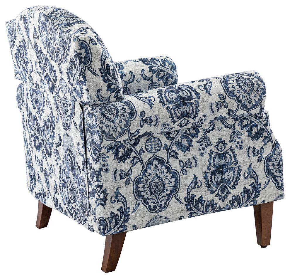 Comfy Armchair With Nailhead Trims Set of 2, Navy