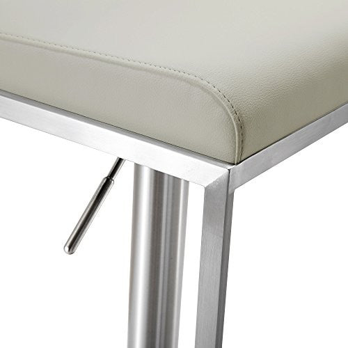 Amalfi Light Grey Stainless Steel Barstool - Grey