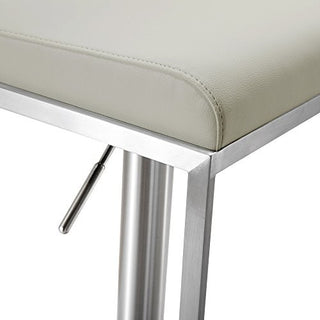 Amalfi Light Grey Stainless Steel Barstool - Grey