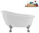 53'' Streamline N488CH-IN-BGL Soaking Clawfoot Tub and Tray With Internal Drain