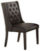 Benzara BM171525 Button Tufted Royal Dining Chair, Set of 2, Dark Brown