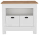 Kitchen Island Geneva, Kitchen, White / Macadamia