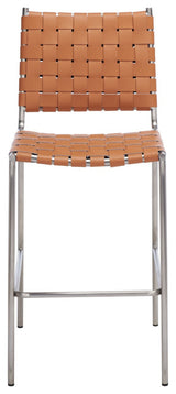 Safavieh Bahari Woven Counter Stool, Cognac/Silver