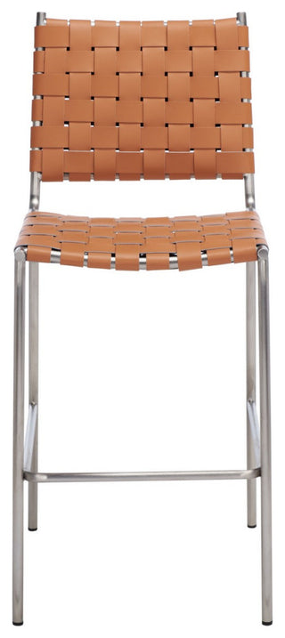 Safavieh Bahari Woven Counter Stool, Cognac/Silver