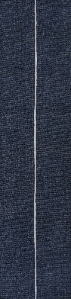 Linja Solid Centre Stripe Machine-Washable Area Rug, 2 X 8