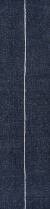 Linja Solid Centre Stripe Machine-Washable Area Rug, 2 X 8