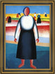 Kazimir Malevich Harvesting - 18" x 27" Framed Premium Canvas Print
