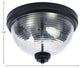 12" 2-Light Flush Mount Light, Matte Black, Clear Bubble Glass