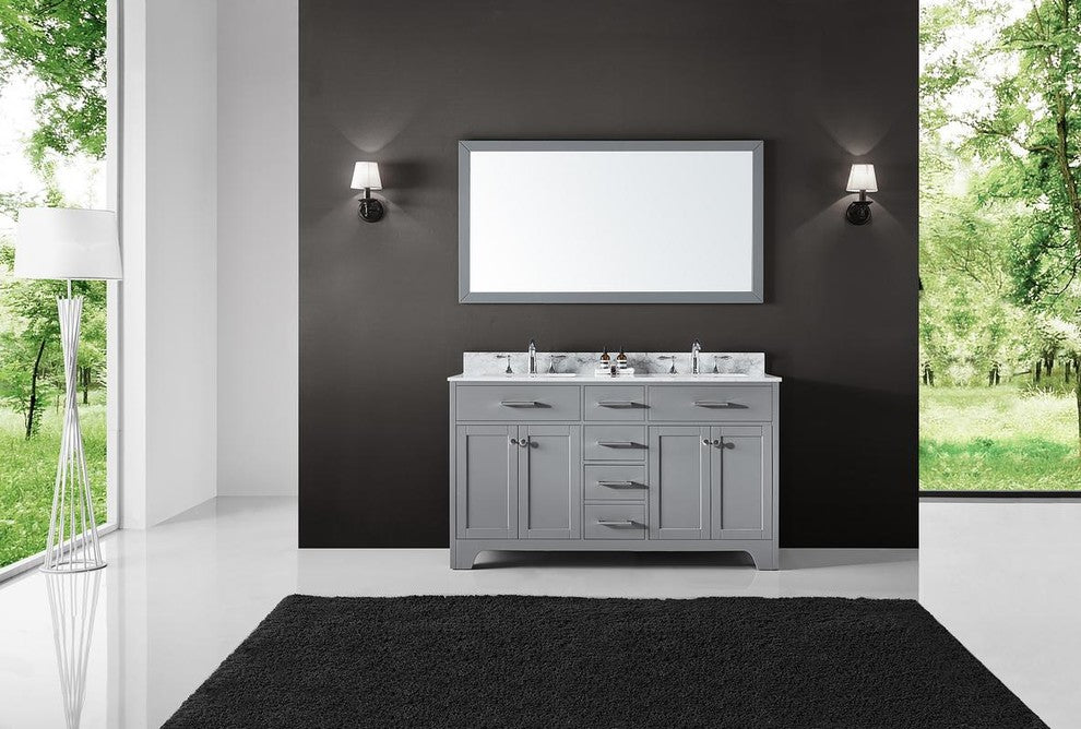 60" Double Sink Bathroom Vanity Base