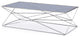 HomeRoots 18" Smoked Glass and Stainless Steel Coffee Table