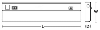 18" T5L LED Closet Light, On/Off Rocker, White, Adjustable CCT