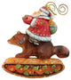 Hand Painted Santa On Raccoon Figurine Ornament