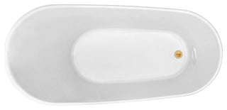 67" Streamline NPT9822GLD Soaking Freestanding Tub With Internal Drain