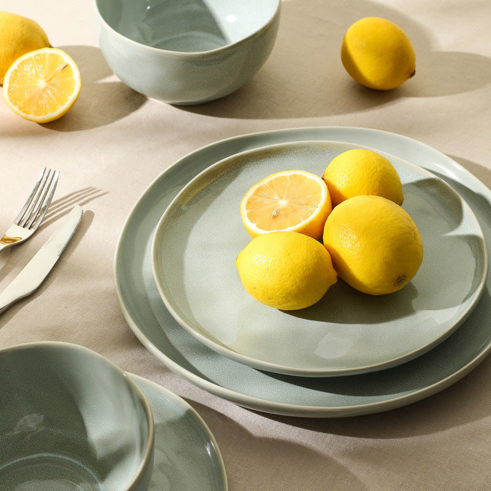Stone Lain Mirella Stoneware Dinner Plate Set of 4, Light Green
