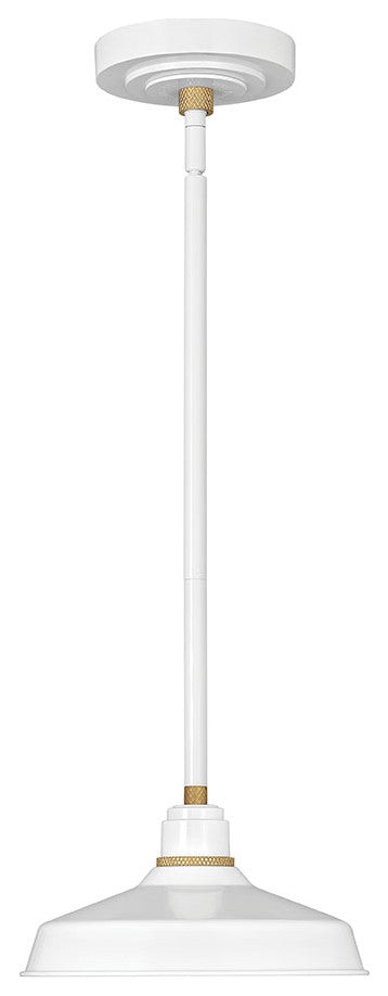 Hinkley Foundry Classic Small Pendant Barn Light, Gloss White