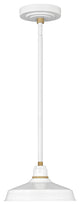 Hinkley Foundry Classic Small Pendant Barn Light, Gloss White