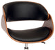 Julian Modern Chair, Black and Walnut Veneer Back and Chrome