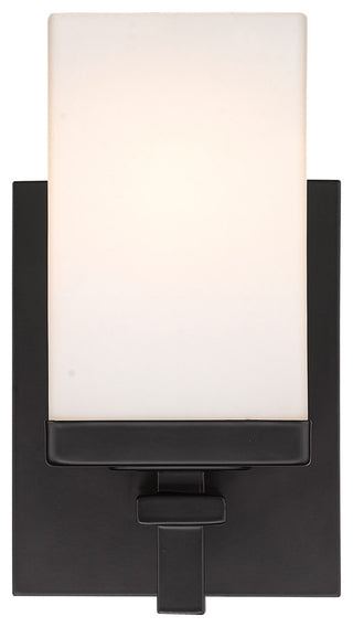 Golden Lighting DDDD-BA1 Maddox 8" Tall Bathroom Sconce - Matte Black / Opal