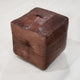 Geometric Handmade Leather Pouf (Recycled Foam with Fibre Fill) Black, [Square] 18x18x18
