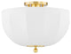1 Light Flush Mount, Aged Brass