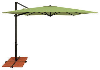 Skye 8.6' Square Umbrella With Cross Bar Stand, Ginkgo
