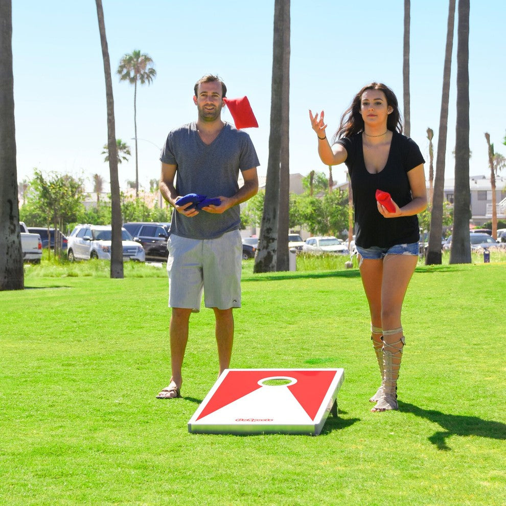 GoSports CornHole Bean Bag Toss Game Set, Red and Blue Edition