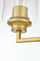 2 Light Brass And Clear Bath Sconce