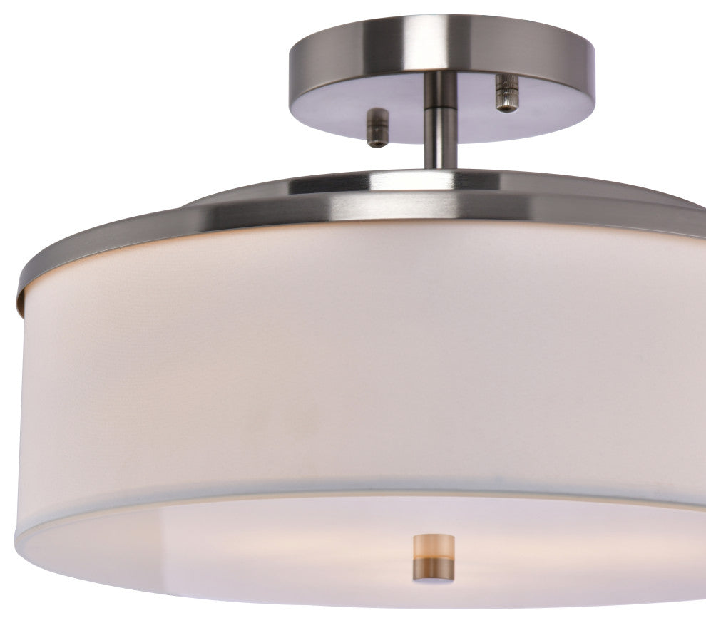Lazzur Adour 3 Light 15" Satin Nickel Semi-Flush Mount Ceiling Light
