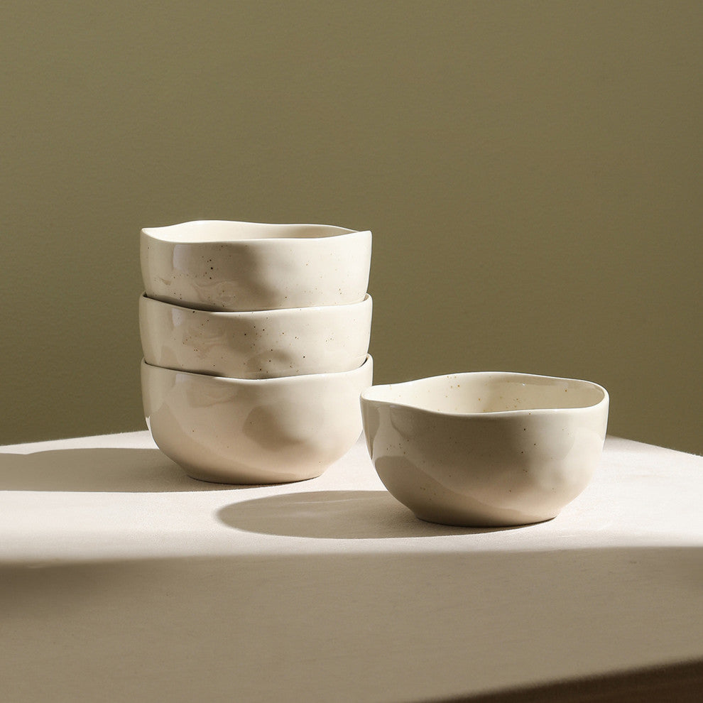 Stone Lain Mirella Stoneware Cereal Bowl Set of 4, Beige
