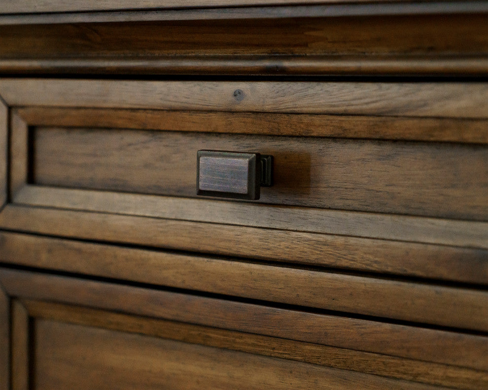 Traditional Credenza Wood Office Desk Writing Table Storage Desk Brown