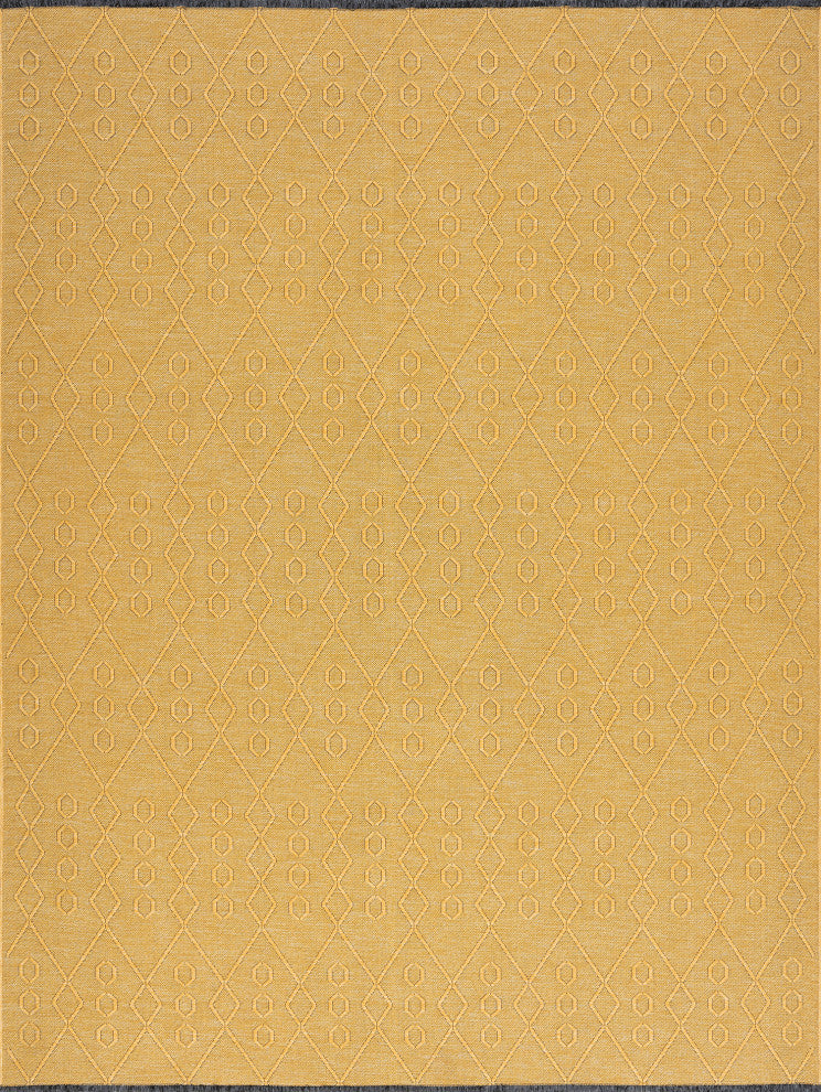 Aliana Transitional Geometric Gold Indoor Rectangle Area Rug 8x10